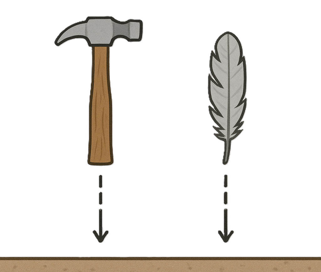 Hammer & Feather in vacuum